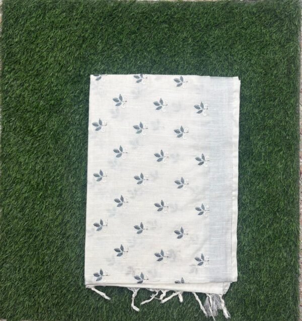 Handloom Printed Linen Saree C