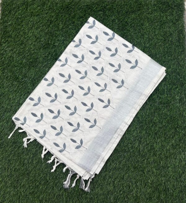 Handloom Printed Linen Saree D