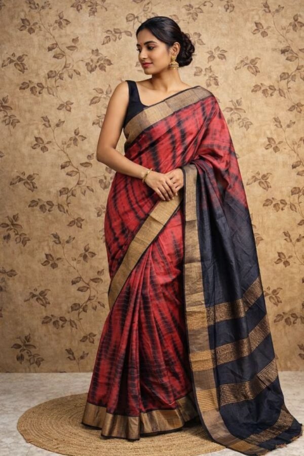 Multidye Bandhani Bhagalpuri Linen Saree
