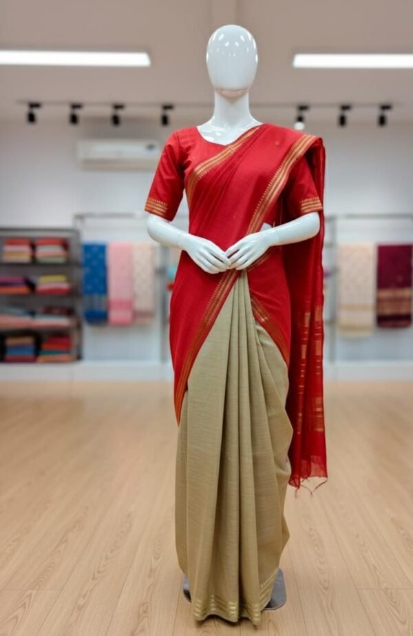 Handloom Silk Viscose Contrast Saree
