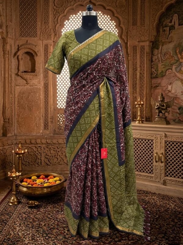 Flacture musturise silk saree (contrast)