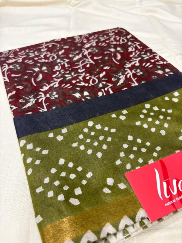 Flacture musturise silk saree (contrast)