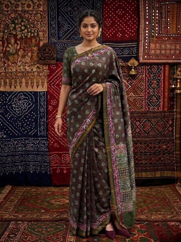 Flacture musturise silk saree