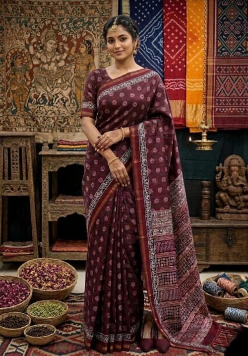 Flacture musturise silk saree